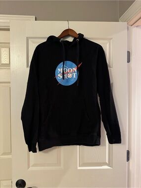 Baseball Lifestyle 101 Moon Shot Black Graphic Hoodie Sweatshirt Men’s Medium